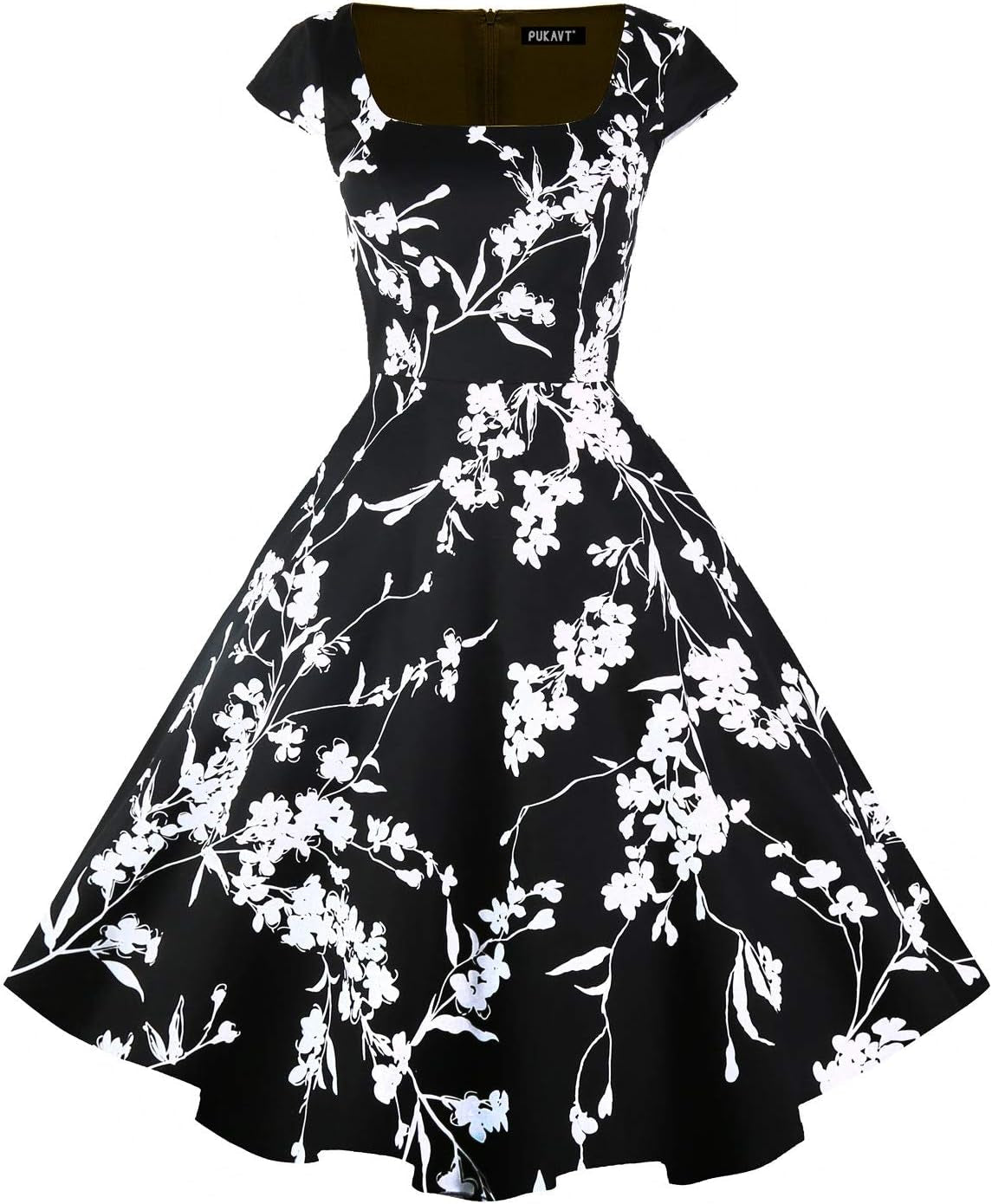 Women'S Cocktail Party Dress Cap Sleeve 1950 Retro Swing Dress with Pockets